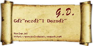 Gönczöl Dezső névjegykártya