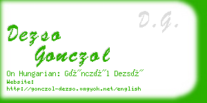 dezso gonczol business card